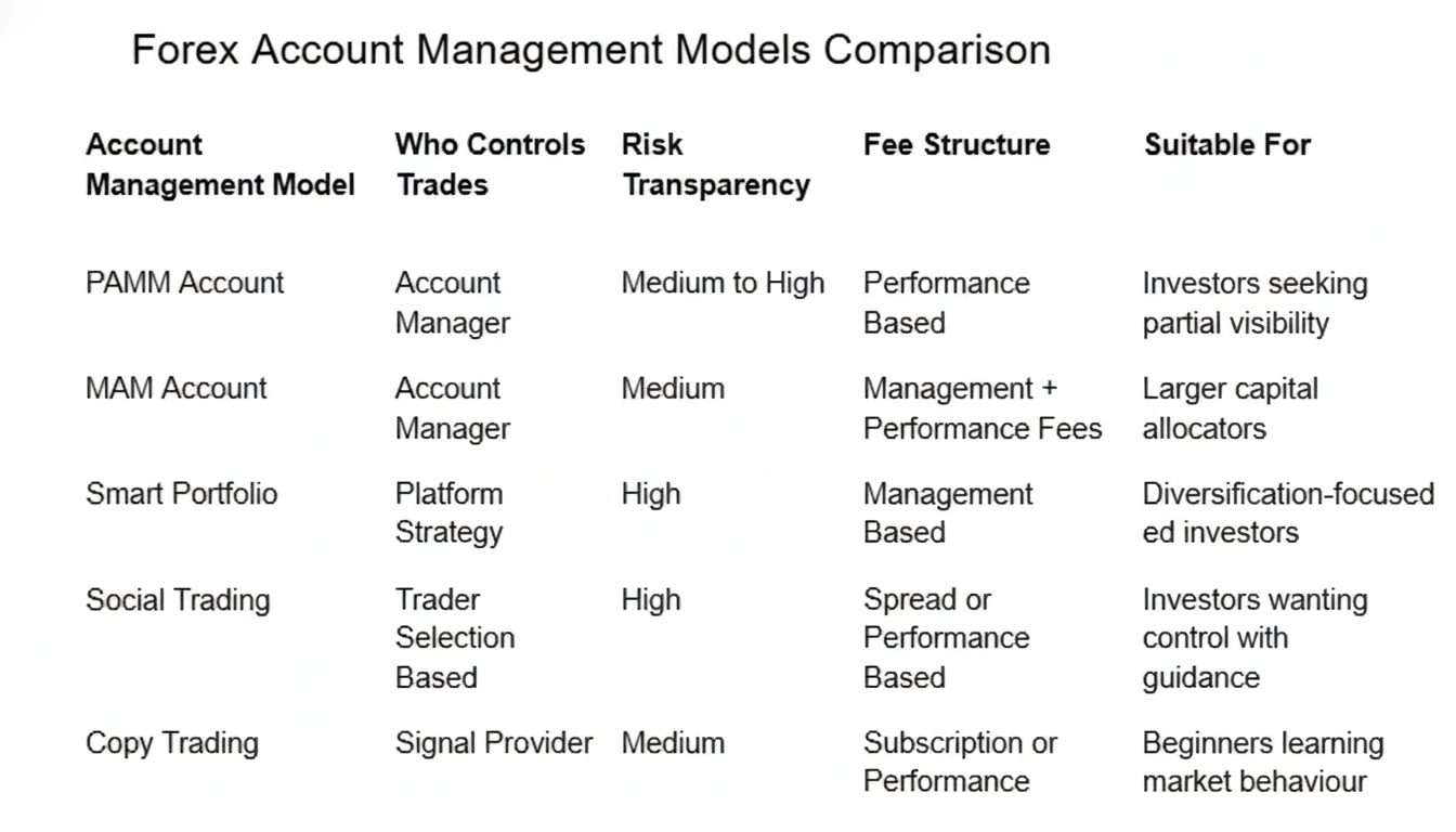 Forex Account Management Models Comparison