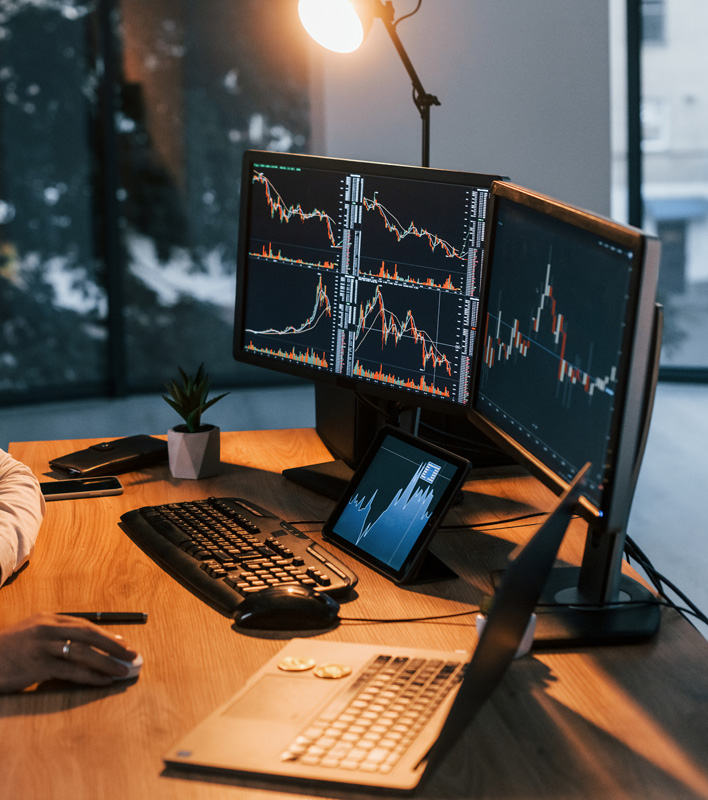 Forex trading charts and global market