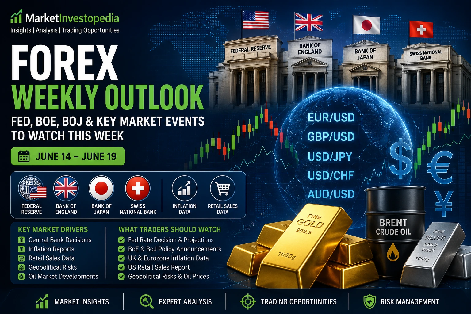 Forex Weekly Outlook: Fed, BoE, BoJ & Key Market Events to Watch This Week